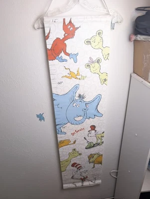 Trend Lab Dr. Seuss Friends Canvas Growth Chart, Blue/Red/Yellow/Gray/White - Image 1 of 4