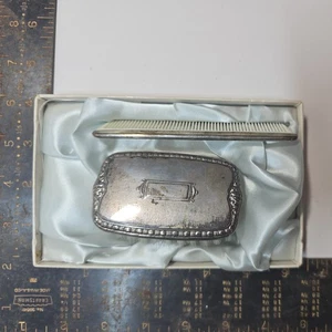 Vintage Saart Sterling Silver Baby Brush & Comb Set in Original Satin Lined Box - Picture 1 of 4