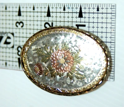 Vintage Metal Belt Buckle USA Women’s Small Western core Silver Rose Yellow Gold - Image 1 of 4