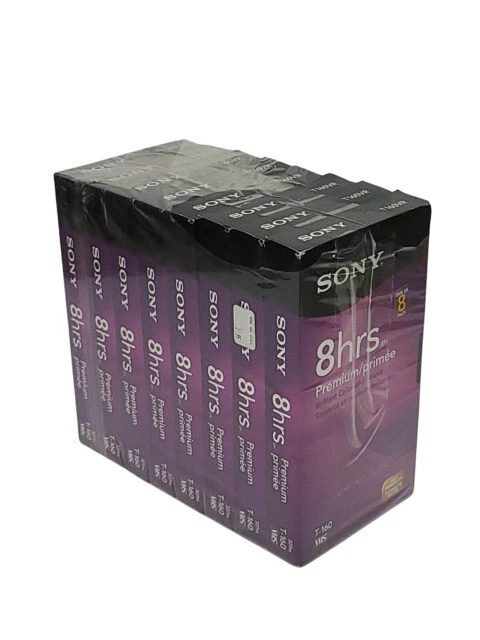 Sony T-160VL 8hrs Recordable VHS Video Tape (Pack of 8)