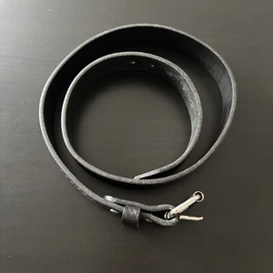 Bonded Leather Tactical Belt Black Silver Hardware SZ 42 - Picture 1 of 8