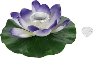 Solar Power LED Color Changing Lotus Flower Floating Lamp, Garden Pool Pond Ligh - Picture 1 of 12
