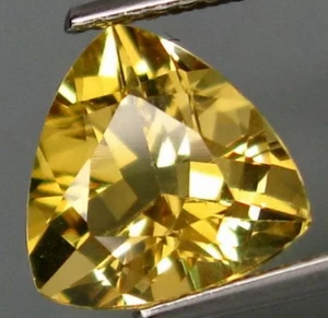2.50 cts Natural Trillion-cut Golden-Yellow VVS/IF Heliodor (Yellow Beryl) - Picture 1 of 7