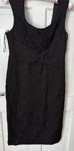Vestido LAURA ASHLEY Negro Clásico Elegante Talla Uk 14 Mujer Sin Mangas Encaje - Imagen 1 de 4