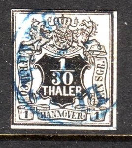 Hanover.... 1855 1/30th bklack and pink imperf used - Picture 1 of 1