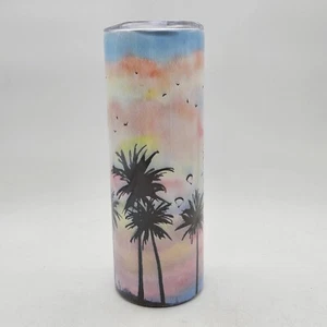 Zonegrace 20 oz Tumbler- Summer Sunset Palms Beach Tropical - Picture 1 of 9
