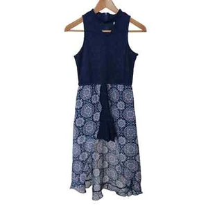 JUSTICE Girls Navy Blue High Neck Romper Dress Size 14 - Picture 1 of 8