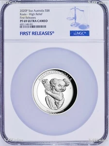 500 Mintage 2020 P Australia HIGH RELIEF 5oz Silver Koala $8 Coin NGC PF69 FR - Picture 1 of 4