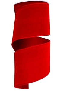 Cinta de Pana Roja Navidad 2.5" por 2 yardas con Cable Clásica Suave Día de San Valentín - Imagen 1 de 4