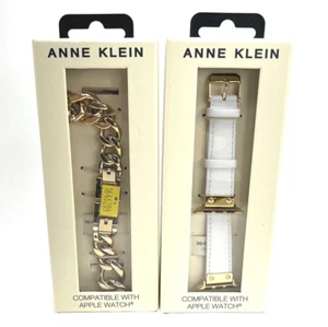Anne Klein WK/30083840 Bryant Collection 38-41mm Gold/White Apple Watch Band Set - Picture 1 of 4