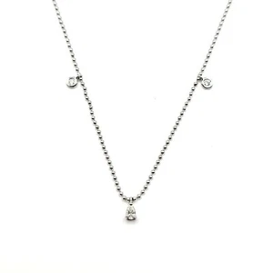 Collier or blanc 18 carats serti de diamants - Picture 1 of 5