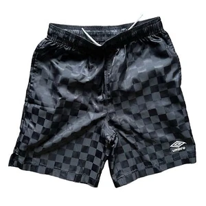Umbro Black Checkered Nylon Girls' 6" Soccer Shorts size 8/10 Medium - Picture 1 of 8