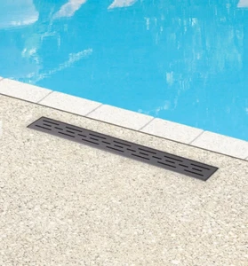 π Signature Hardware 28" EFFENDI OUTDOOR LINEAR SHOWER DRAIN - MATTE BLACK - Picture 1 of 3