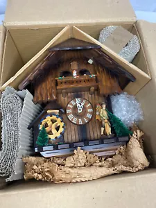 NEU Vintage CUENDET Deutschschweizer Musikalische Kuckucksuhr Schwarzwald Mühle Haus 7514-15 - Bild 1 von 24