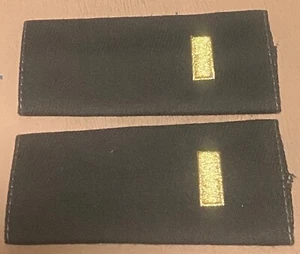 US Army Brown Service Uniform Large Shirt Epaulets for a Second Lieutenant - Picture 1 of 7