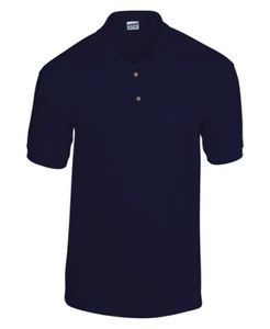 ADULTS GILDAN DRYBLEND JERSEY KNIT POLO - NAVY - BRAND NEW - RRP £15 - Picture 1 of 1