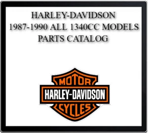 HARLEY-DAVIDSON 1987-1990 ALL 1340CC MODELS PARTS CATALOG MANUAL DVD - Picture 1 of 1