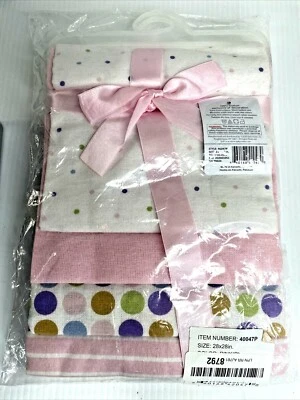 Mantas de recepción de franela de algodón para bebé Luvable Friends 28 x 28", paquete de 4, rosa Foto 1 de 4