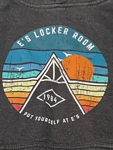 E’s Locker Room Kids Sweatshirt Hoodie Size Small 80’s style Logo Dark Gray HTF - Picture 1 of 10