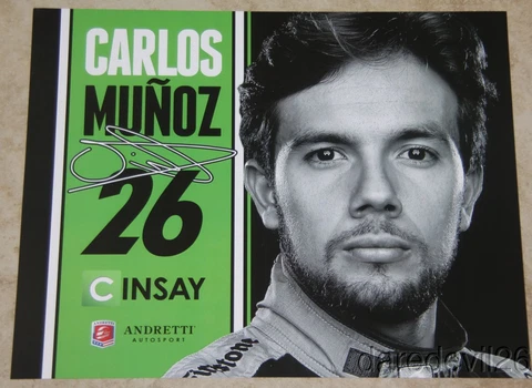 2015 Carlos Munoz Cinsay "1st issued" Honda Dallara Indy Car postcard Cover