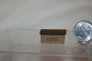 Miniature Dollhouse Vintage Wooden Toy Box QUARTER Scale 1:48 NR