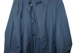 LONDON FOG United Airlines Pilot Trench Coat Rain Jacket  Navy Blue 44L 1950's - Picture 1 of 16