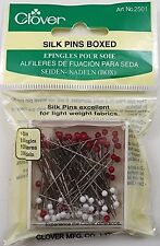 Clover #2501 Thin Silk Pins Boxed - 100 pins per Pack