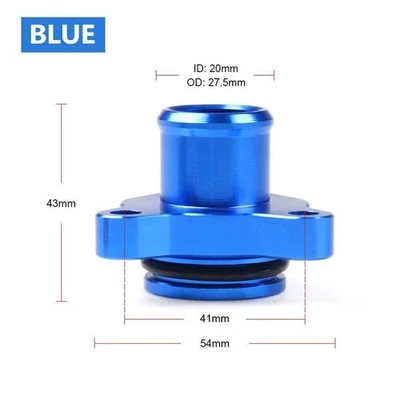 Water Hose Fitting Alloy With Clamp Blue Part Fit For BMW 335i 335xi 11537541992 - Image 1 of 4