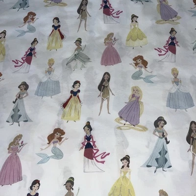 Pottery Barn Kids DISNEY PRINCESS Algodón Orgánico SÁBANAS PLANAS Y AJUSTABLES DOBLES 2 Piezas Foto 1 de 4