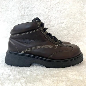 Stivali vintage Dr Marten uomo 10 US 9 UK marrone 3 occhi grizzly made in England 9234 - Foto 1 di 14