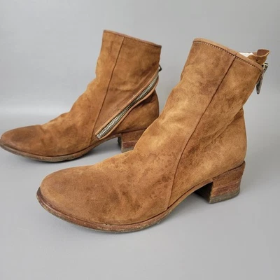 A.S.98 Jase Brown Leather Asymmetrical Ankle Boots Booties Women's Size 42/11 US - Image 1 of 4