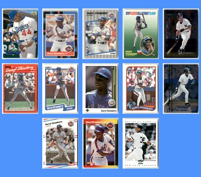 Darryl Strawberry - 13 Card Lot - Mets, Yankees, Dodgers - Fleer, Donruss, Topps - Image 1 of 4