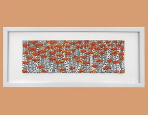 Handgefertigtes Schmelzglasbild "Herbst Silber Birke" - Bild 1 von 6