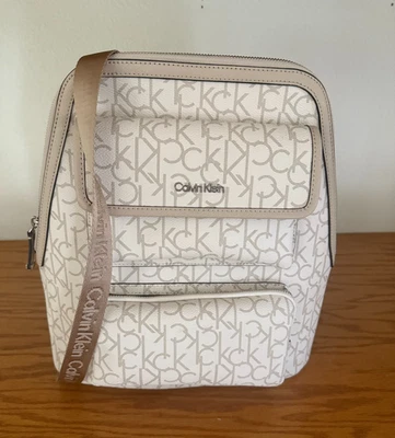 CALVIN KLEIN VANILLA MONOGRAM SIGNATURE LARGE BACKPACK - EXCELLENT!!! - Image 1 of 4
