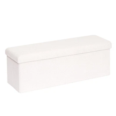 Banco otomano de almacenamiento plegable, otomana Sherpa tapizada, chees de almacenamiento grandes... Foto 1 de 4