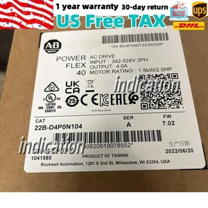 Allen-Bradley 22B-D4P0N104 /A PowerFlex 40 1.5kW 2 HP AC Drive US Free Tax - Picture 1 of 4