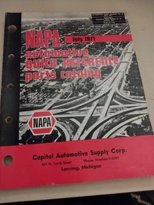 napa automotive quick reference parts catalog july 1971 USED - Picture 1 of 2