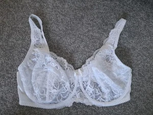 Shapely Figures At Fashion World White Lace Bra Size 42E - Picture 1 of 9