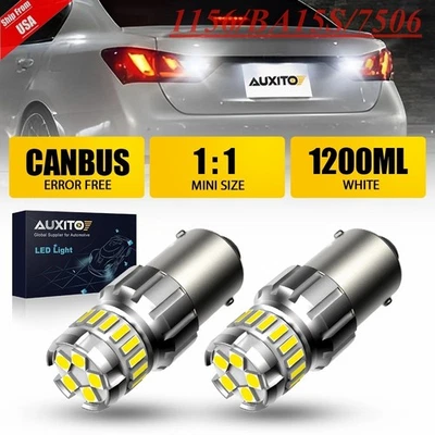 1156 7506 BA15S LED Reverse Backup Light Bulbs Super Bright 6500K White 2800LM - Изображение 1 из 4