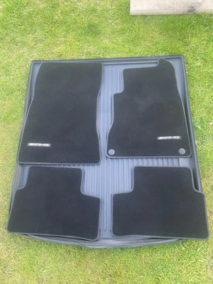 GENUINE MERCEDES A B GLB CLASS FLOOR MATS 2018 TO 2024 MODELS AMG CARPET - Image 1 of 4