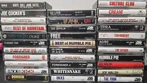 32x Hair Metal/80's Rock Cassette Tapes: Led Zeppelin Van Halen Tesla Foreigner - Imagen 1 de 7