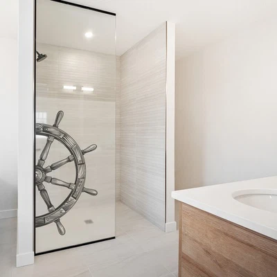 Sichtschutzfolie Milchglasfolie Motiv Duschfolie Duschkabine YX001-13 Steuerrad - Bild 1 von 4