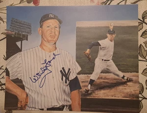 WHITEY FORD SIGNED AUTOGRAPHED 8X10 LITHO YANKEES - Picture 1 of 1