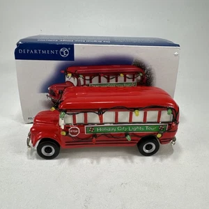 Dept 56 Christmas City Lights Tour Bus 55267 Snow Village Christmas Lane Holiday - Picture 1 of 14
