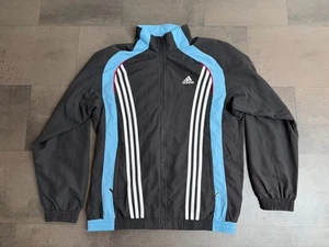 Men Black/ Blue Vintage 90'S Adidas Windbreaker Jacket - Size 38/40 - Light Blue - Picture 1 of 5