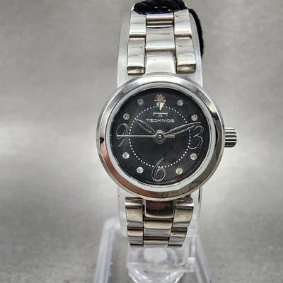 Technos Watch Women 19mm MOP Dial Silver Tone Round T1801 Bracelet New Battery - Image 1 of 4