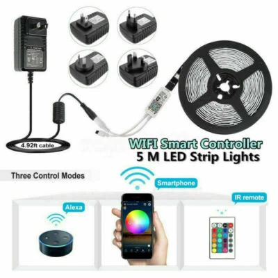 12V 2835 RGB LED WIFI Strip Light Control Waterproof Lamp For Alexa Google Home - Image 1 of 4
