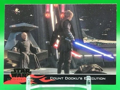 COUNT Dooku's EXECUTION Star Wars 2005 REVENGE OF THE SITH Card TCG Topps #28 - Image 1 of 4
