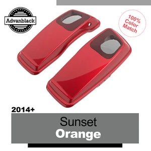 SUNSET ORANGE 6x9" Saddlebag Speaker Lids Audio Cover Fits Harley Touring 2014+ - Imagen 1 de 7
