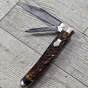 Antique VTG Remington UMC Pocket Knife USA Jigged Bone 2 Blade Serpentine Jack - Picture 1 of 12